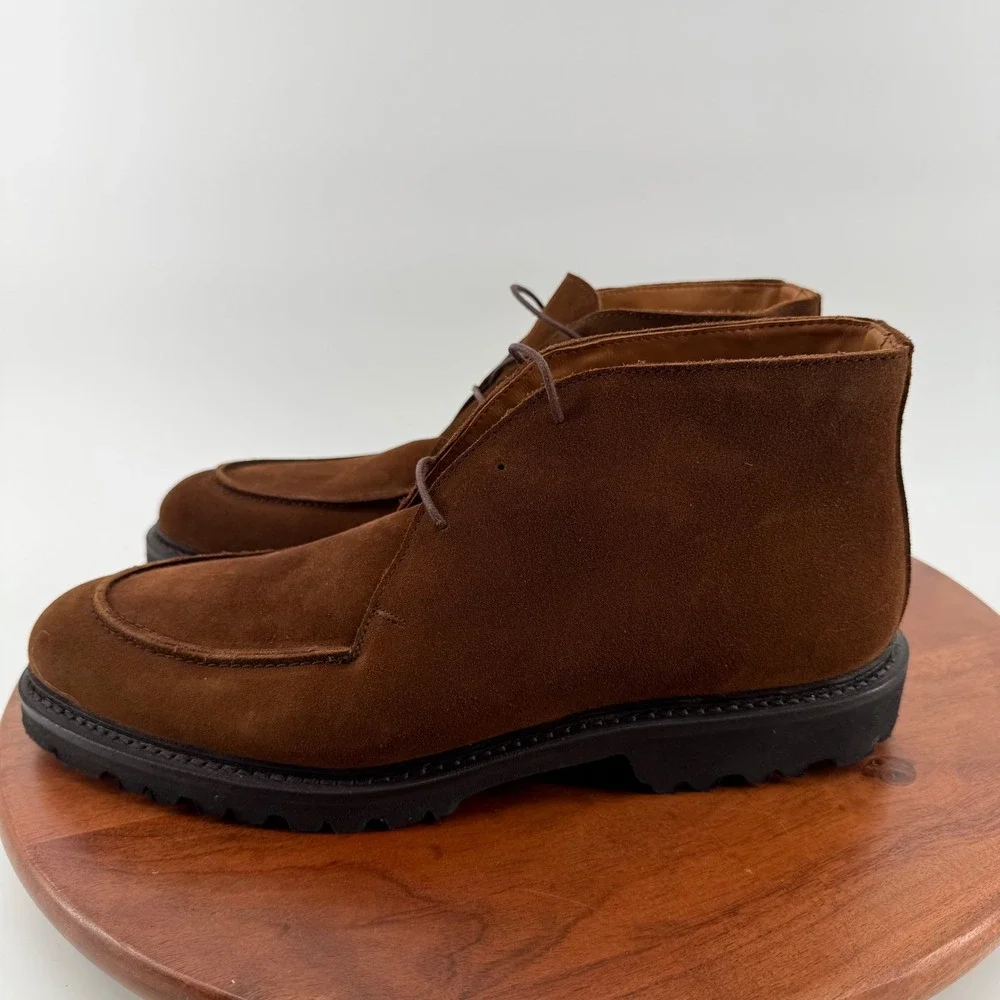 Allen Edmonds Grady Snuff Brown Suede Chukka Boots Mens 12 D Lug Sole 9491 USA